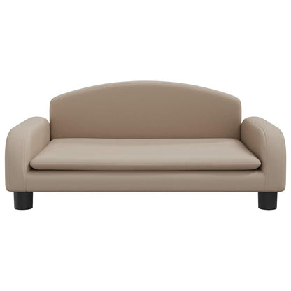 Cama para cães 70x45x30 cm couro artificial cappuccino