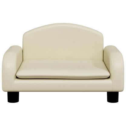 Cama para cães 50x40x30 cm couro artificial cor creme