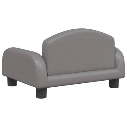 Cama para cães 50x40x30 cm couro artificial cinzento