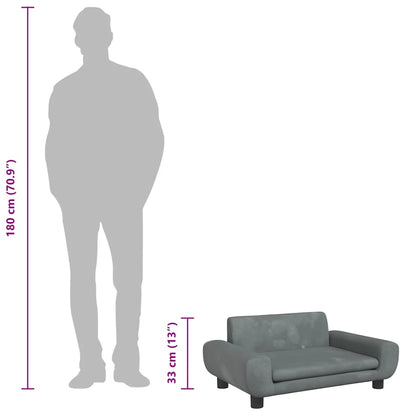 Cama para cães 70x45x33 cm veludo cinzento-escuro