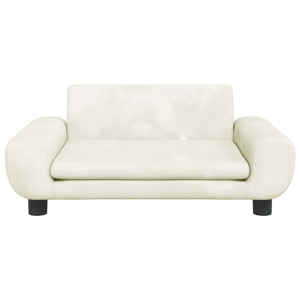 Cama para cães 70x45x33 cm veludo cor creme