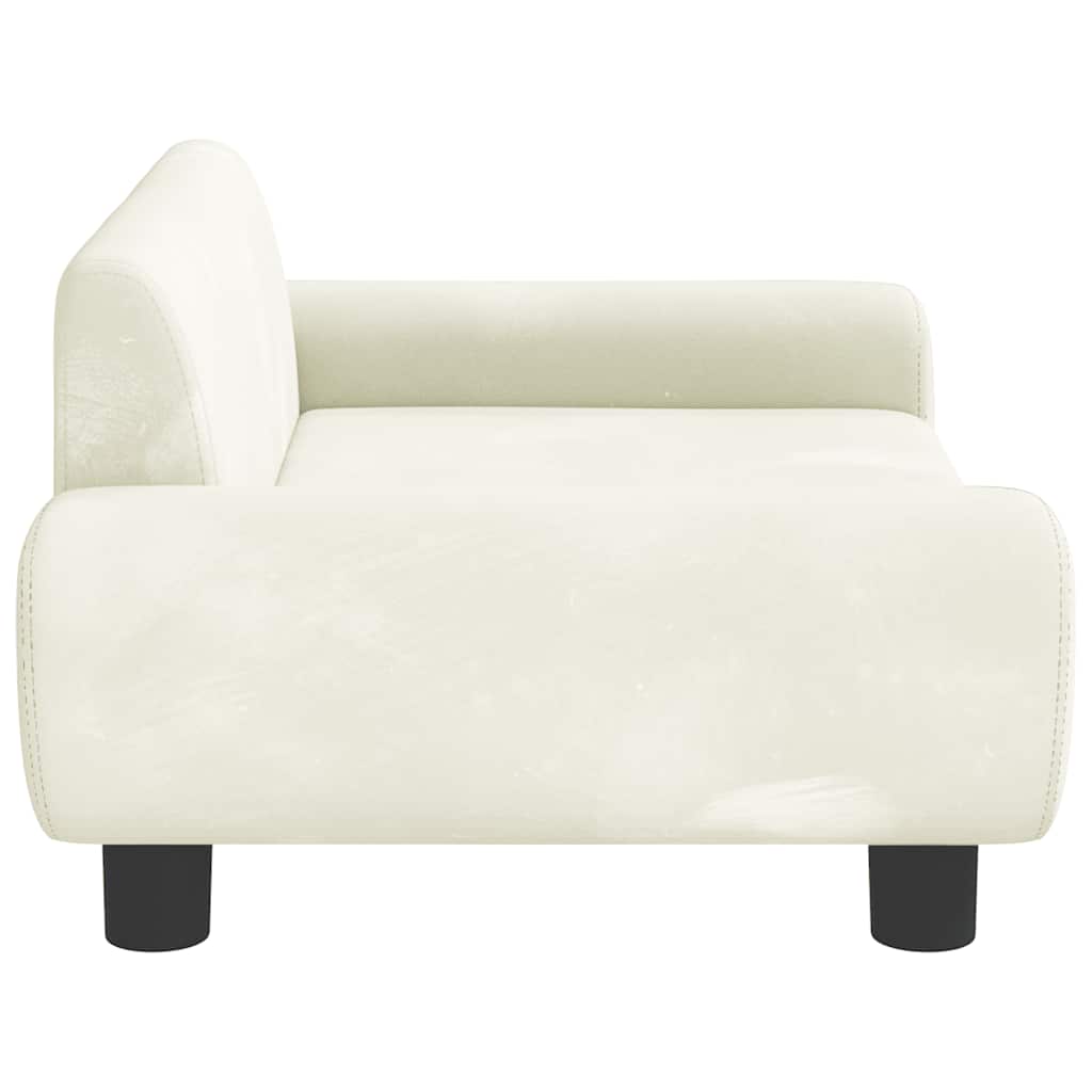 Cama para cães 70x45x33 cm veludo cor creme