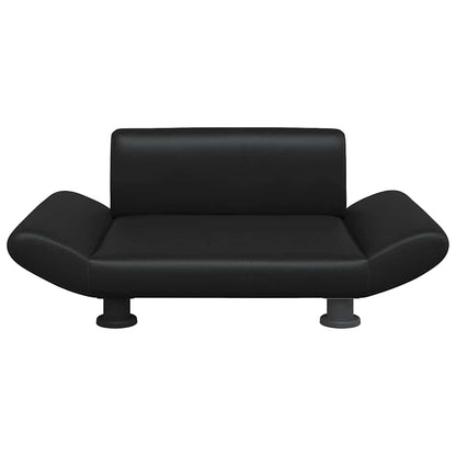 Cama para cães 70x45x28 cm couro artificial preto
