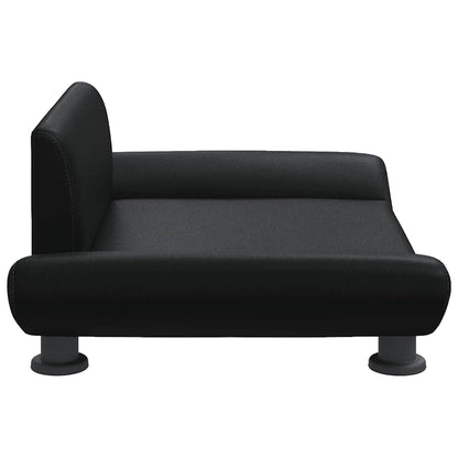 Cama para cães 70x45x28 cm couro artificial preto