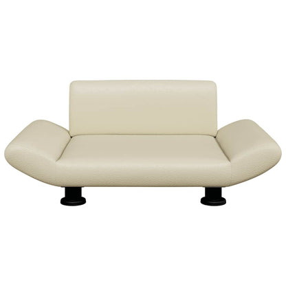 Cama para cães 70x45x28 cm couro artificial cor creme
