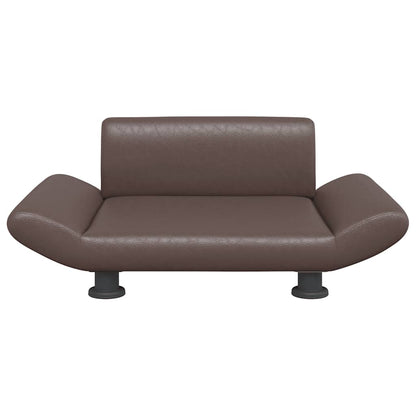 Cama para cães 70x45x28 cm couro artificial castanho