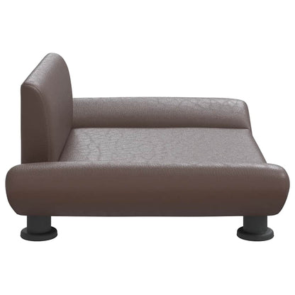 Cama para cães 70x45x28 cm couro artificial castanho