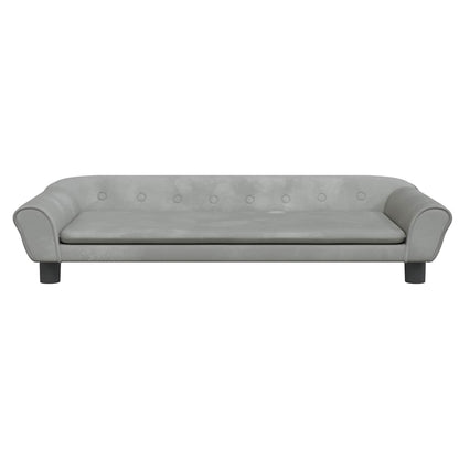 Cama para cães 100x50x21 cm veludo cinzento-claro