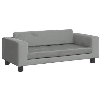 Cama para cães com extensão 100x50x30 cm veludo cinzento-claro