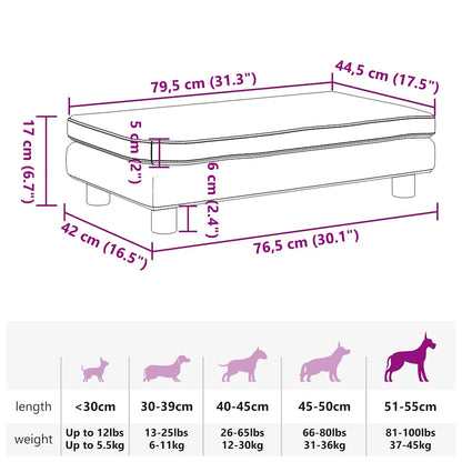 Cama para cães com extensão 100x50x30 cm veludo preto