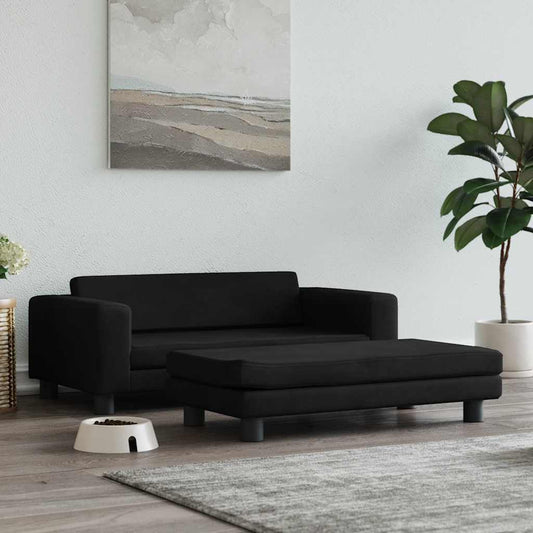 Cama para cães com extensão 100x50x30 cm veludo preto