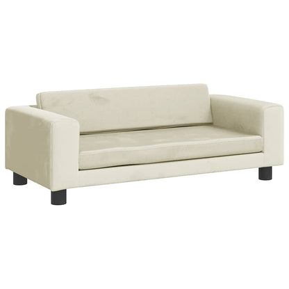 Cama para cães com extensão 100x50x30 cm veludo cor creme