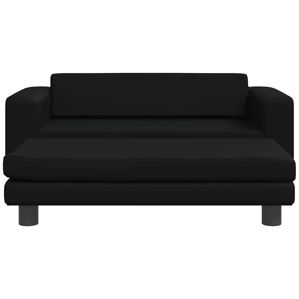 Cama para cães com extensão 100x50x30 cm couro artificial preto