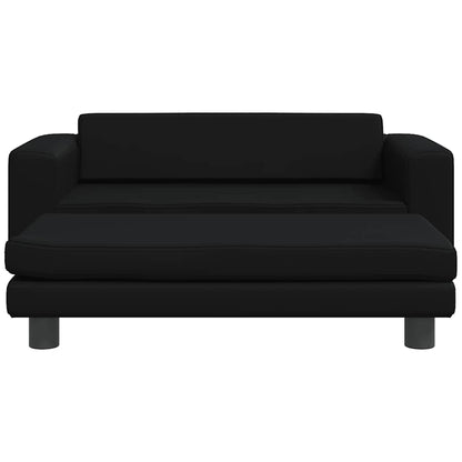 Cama para cães com extensão 100x50x30 cm couro artificial preto