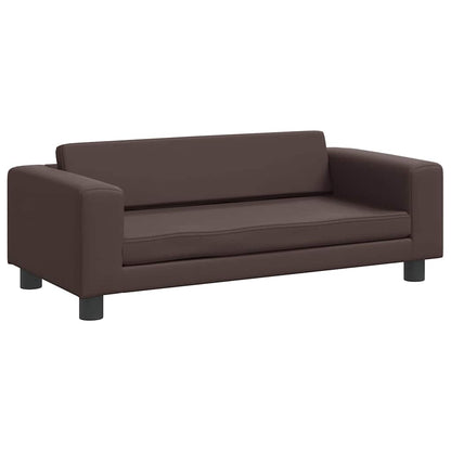 Cama para cães com extensão 100x50x30 cm couro artif. castanho