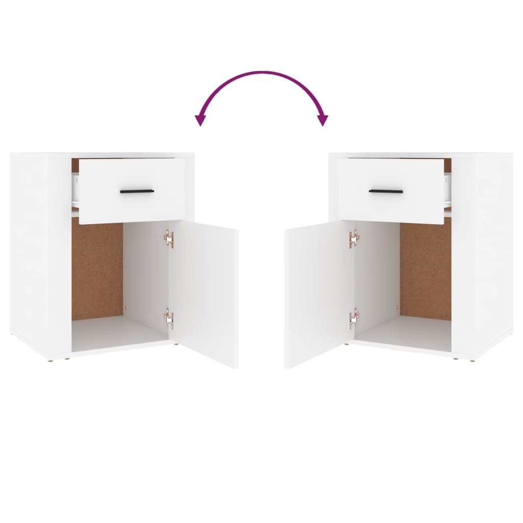 Mesa de cabeceira 50x36x60 cm derivados de madeira branco