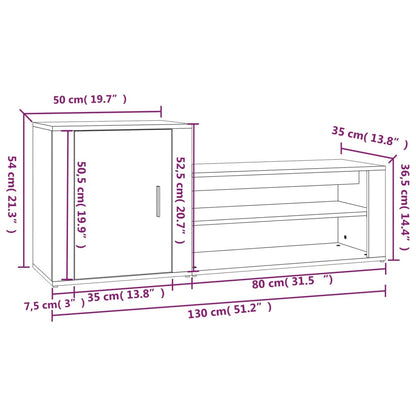 Sapateira 130x35x54 cm derivados de madeira cinzento sonoma