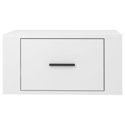 Mesas de cabeceira parede 2 pcs 50x36x25 cm branco brilhante