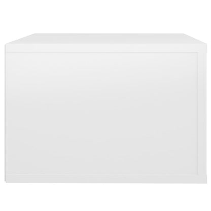 Mesas de cabeceira parede 2 pcs 50x36x25 cm branco brilhante