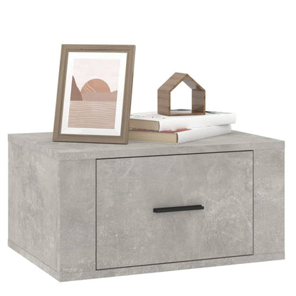 Mesa de cabeceira de parede 50x36x25 cm cinzento cimento