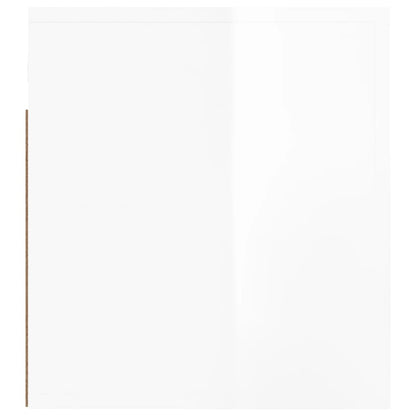 Mesas de cabeceira parede 2 pcs 50x36x40 cm branco brilhante