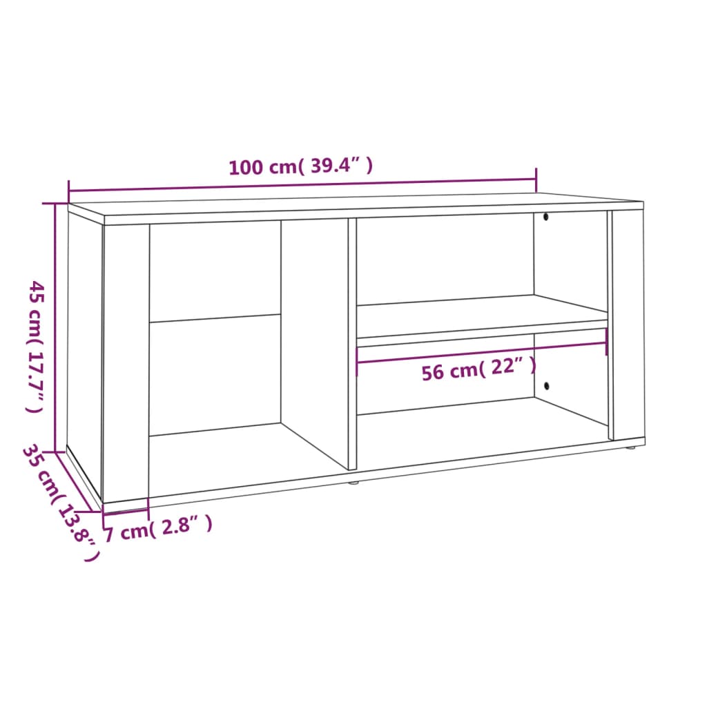 Sapateira 100x35x45 cm derivados de madeira branco