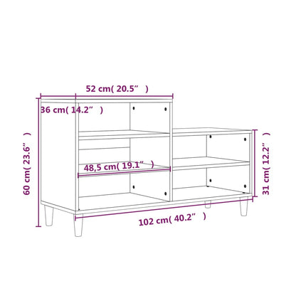 Sapateira 102x36x60 cm derivados de madeira branco