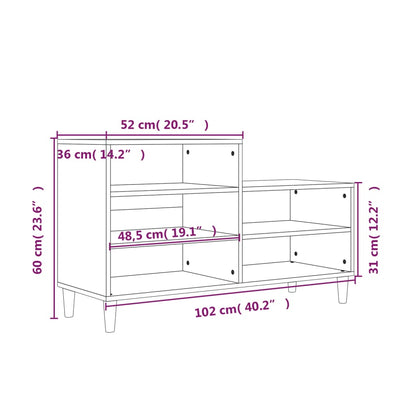 Sapateira 102x36x60 cm derivados de madeira branco brilhante