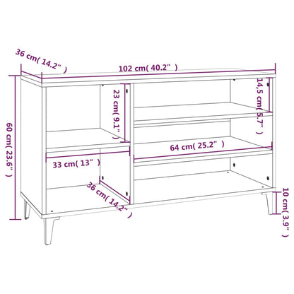 Sapateira 102x36x60 cm derivados de madeira sonoma cinza
