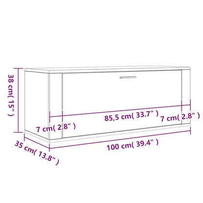 Sapateira de parede 100x35x38 cm derivados de madeira branco