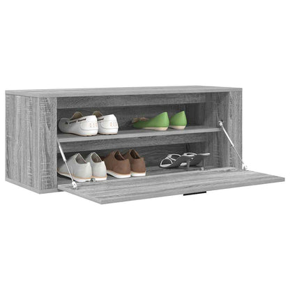 Sapateira de parede 100x35x38 cm derivados madeira cinza sonoma