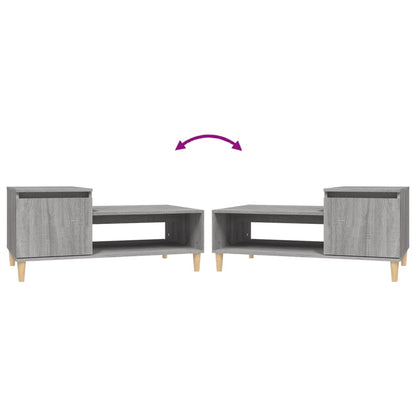 Mesa de centro 100x50x45 cm derivados madeira cinzento sonoma
