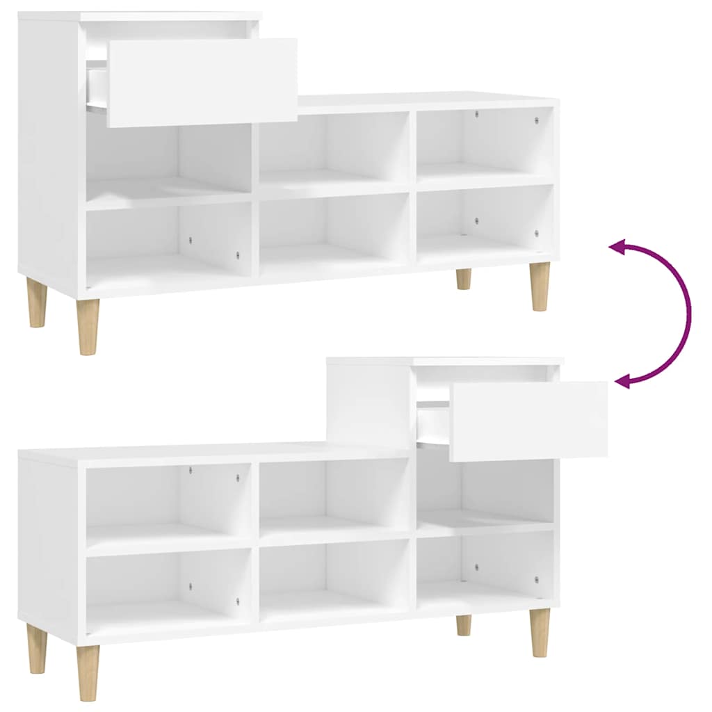 Sapateira 102x36x60 cm derivados de madeira branco