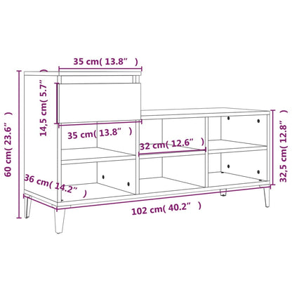 Sapateira 102x36x60 cm derivados de madeira cinzento cimento