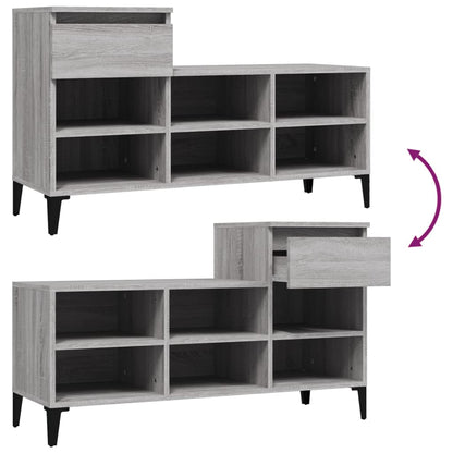 Sapateira 102x36x60 cm derivados de madeira cinzento sonoma