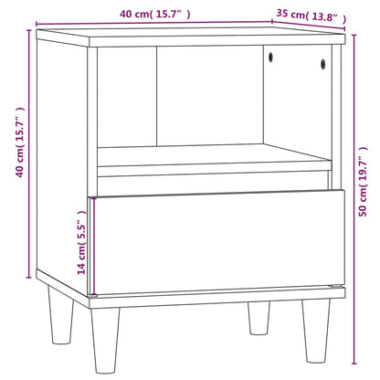 Mesa de cabeceira 40x35x50 cm preto