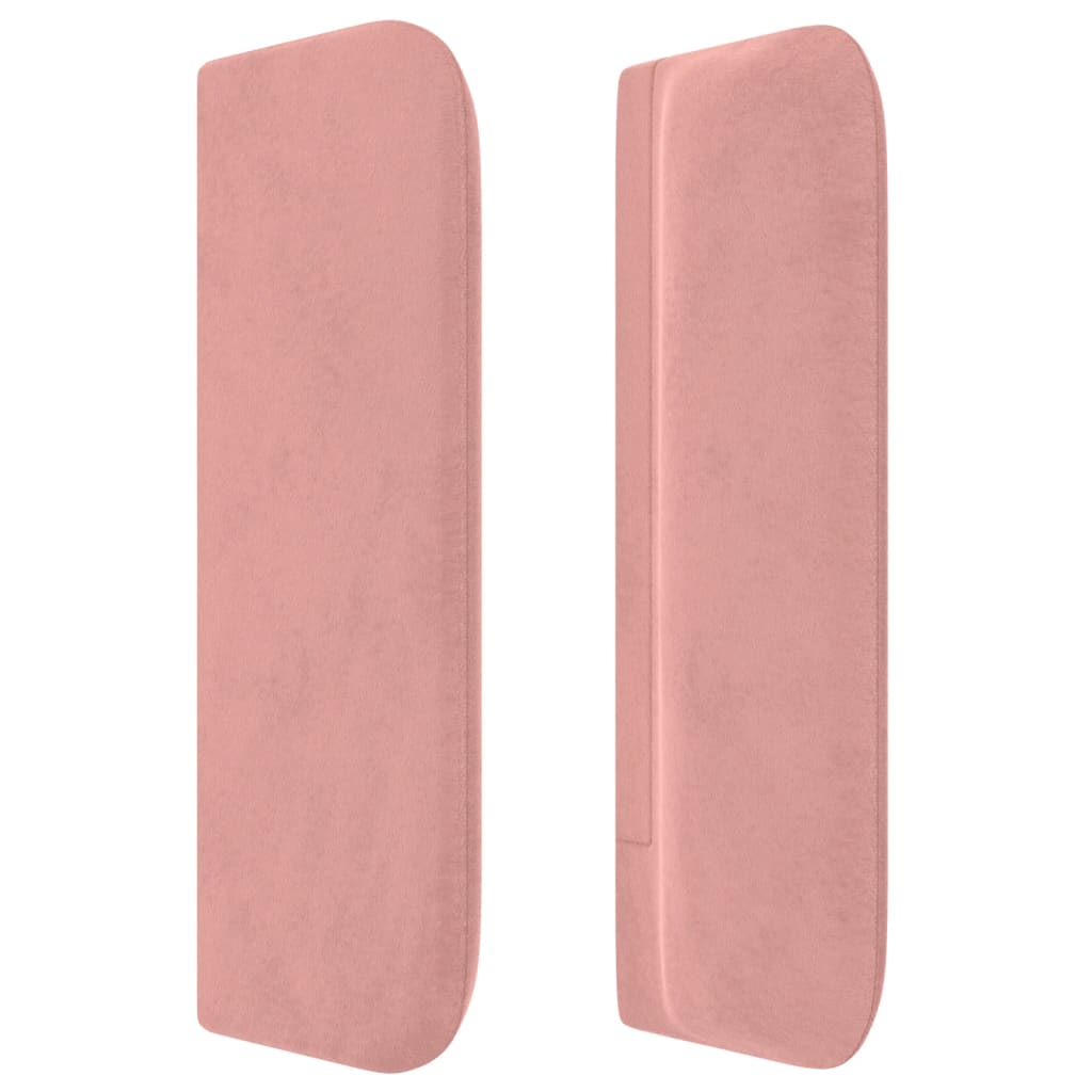 Cabeceira de cama c/ abas veludo 183x16x78/88 cm rosa