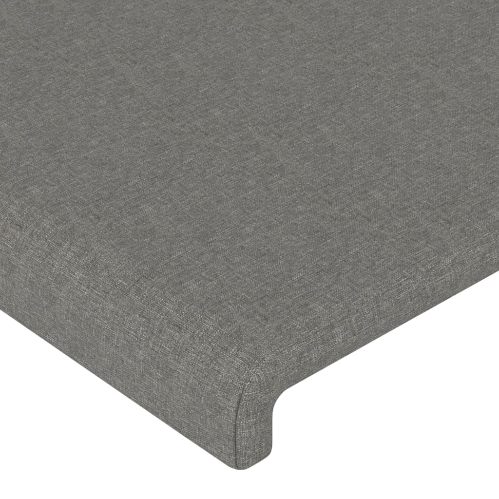 Cabeceira cama c/ abas tecido 93x16x118/128 cm cinzento-escuro