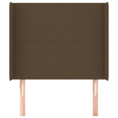 Cabeceira cama c/ abas tecido 93x16x118/128 cm castanho-escuro