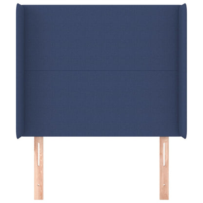 Cabeceira de cama c/ abas tecido 93x16x118/128 cm azul