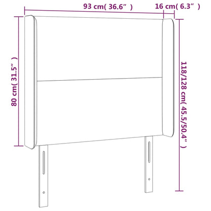 Cabeceira de cama c/ abas tecido 93x16x118/128 cm azul