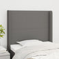 Cabeceira cama c/ abas tecido 103x16x118/128 cm cinzento-escuro