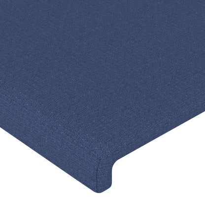 Cabeceira de cama c/ abas tecido 103x16x118/128 cm azul