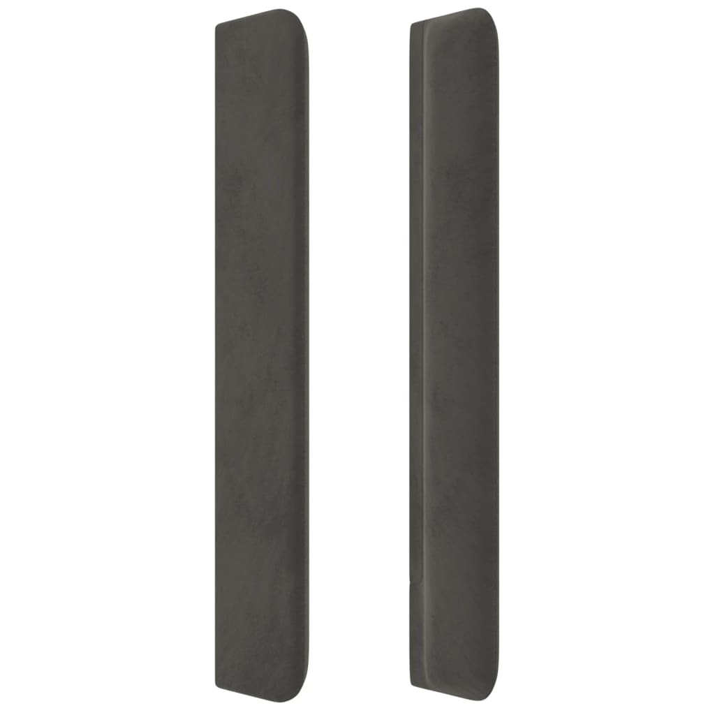 Cabeceira cama c/ abas veludo 83x16x118/128 cm cinzento-escuro