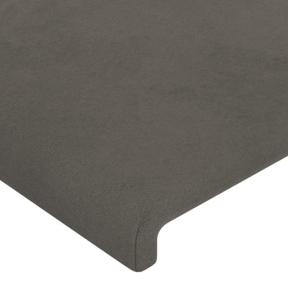 Cabeceira cama c/ abas veludo 83x16x118/128 cm cinzento-escuro