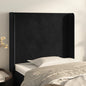 Cabeceira de cama c/ abas veludo 83x16x118/128 cm preto
