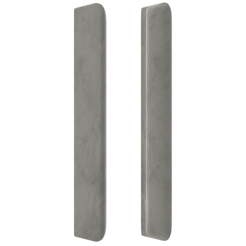 Cabeceira de cama c/ abas veludo 93x16x118/128cm cinzento-claro
