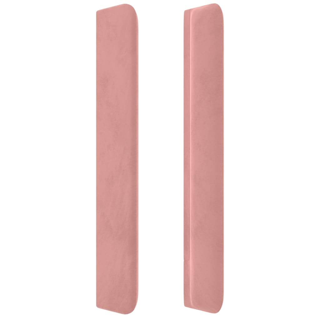 Cabeceira de cama c/ abas veludo 93x16x118/128 cm rosa