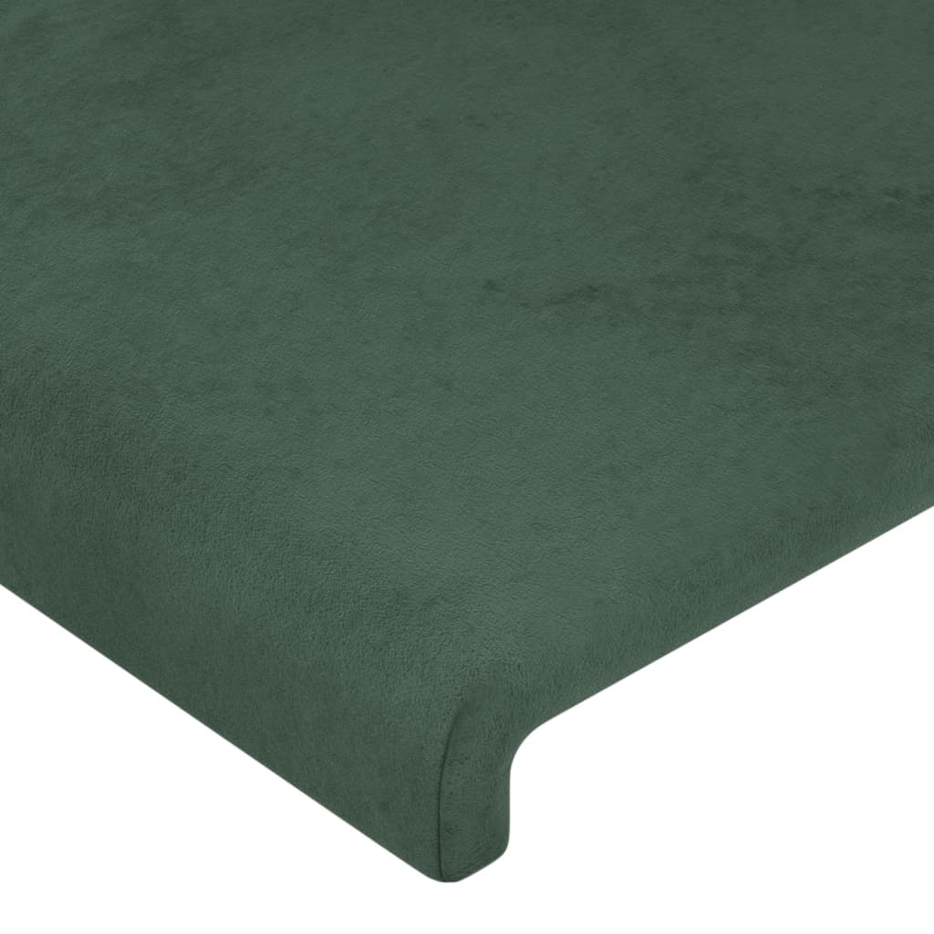 Cabeceira cama c/ abas veludo 147x16x118/128 cm verde-escuro