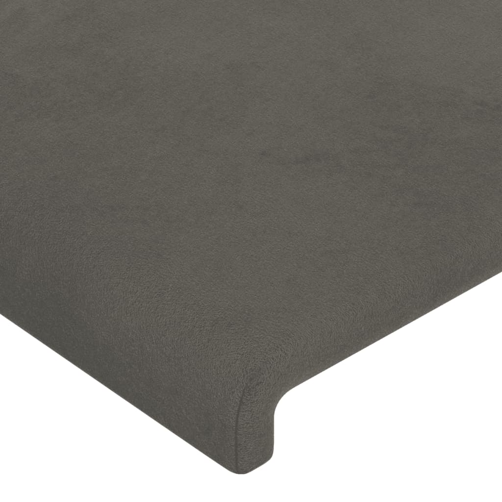 Cabeceira cama c/ abas veludo 163x16x118/128 cm cinzento-escuro